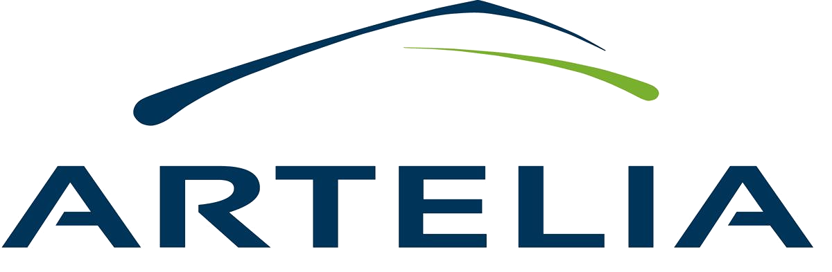 Logo d'ARTELIA, au design moderne avec des formes dynamiques, représentant une entreprise d'ingénierie.